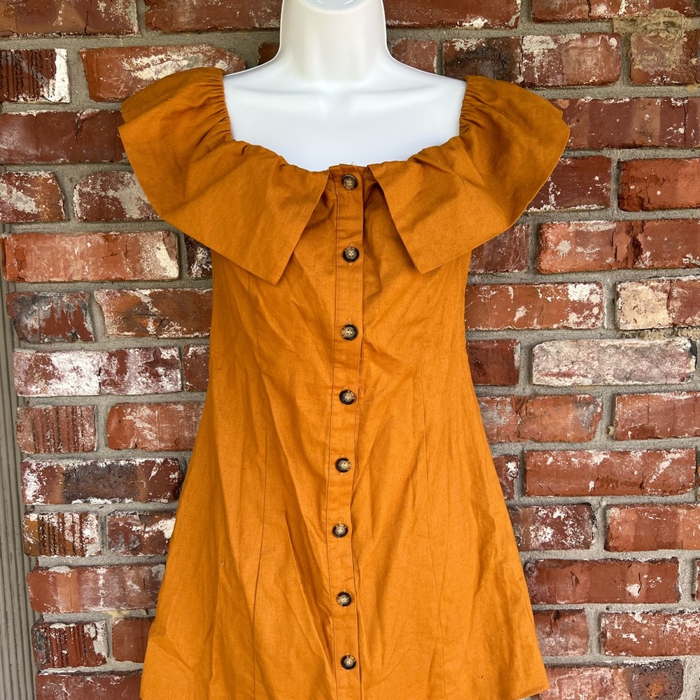 Express/Rocky Barnes mustard dress size small - Picture 5 of 7
